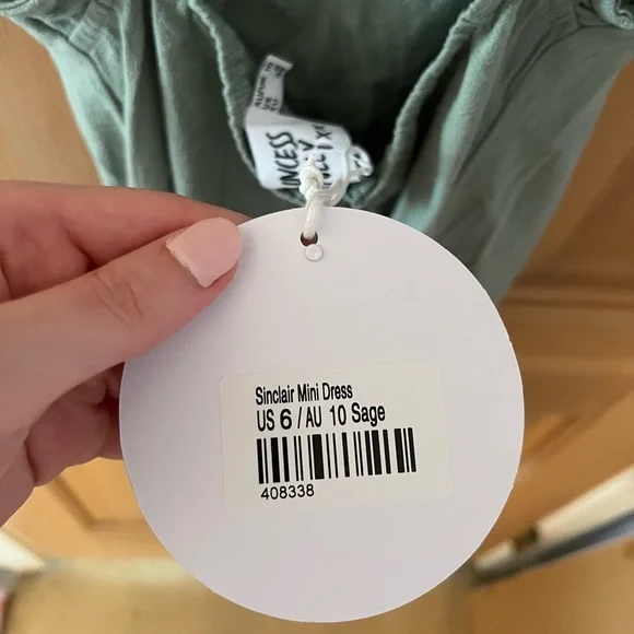 NWT! Princess Polly - Sinclair Mini Dress - Sage - 6 - Picture 5 of 5